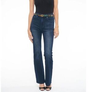 Pistola 20W High Rise Bootcut Flare Plus Size Jeans 0809 dark blue stretch